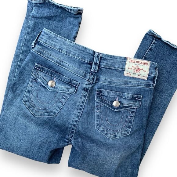 True Religion Jennie Curvy Mid Rise Capri Comfort Stretch Women’s size 28 - Picture 1 of 16